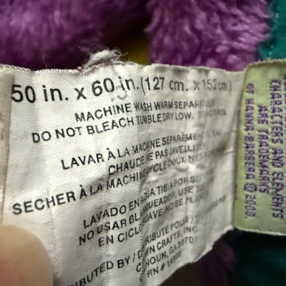 Vintage 2000 Scooby-Doo Fleece Throw Blanket Cartoon Network 50 x 60 Yellow Teal - Picture 4 of 5